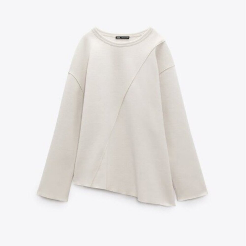 Zara Assymetrical Hem Sweater Top